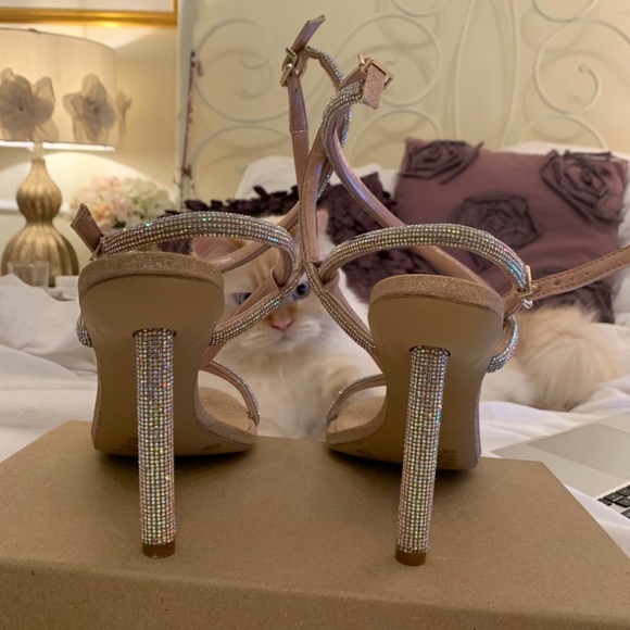 Gianni Bini Juniaa Suede Rhinestone Detail Strappy Dress Sandals - Picture 4 of 5